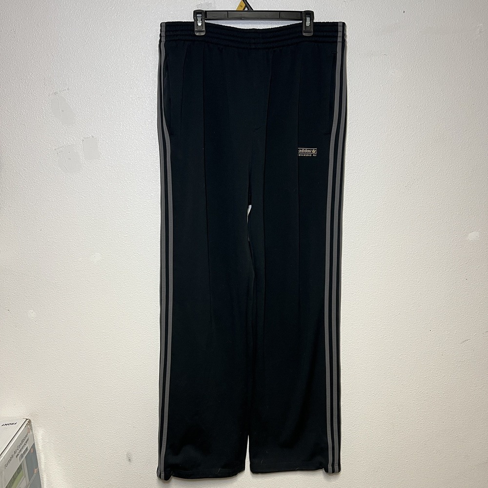 Muhammad Ali x Adidas Loose Sweatpants Mens Size XLT Black w/ Gold Stripes GUC